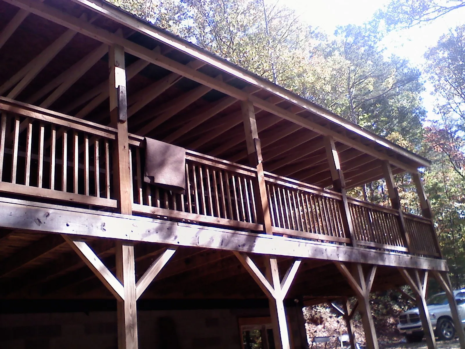 Timber framing under a new elevated porch and deck — Roof Leak Repair in Farley by Roofing Brothers